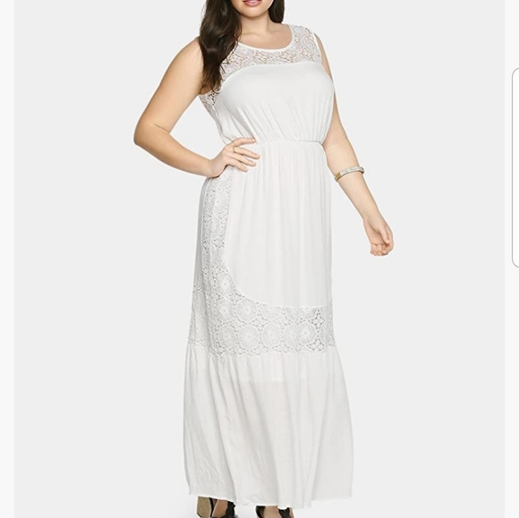 torrid white maxi dress Plus Size - Belle Isle Tiered Maxi Dress
